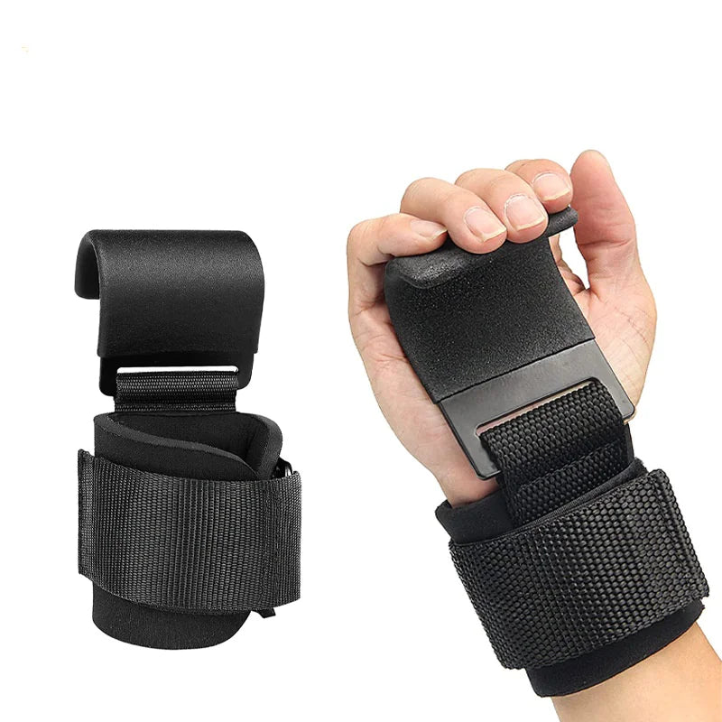Weight Lifting Hooks with Wrist Wraps